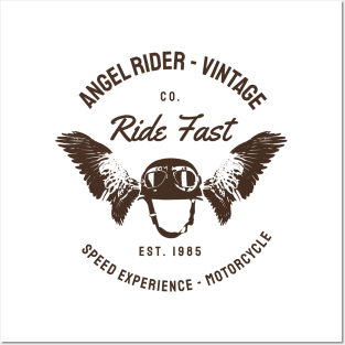 Angel Rider - Vintage Ride Fast Motorcycle Posters and Art